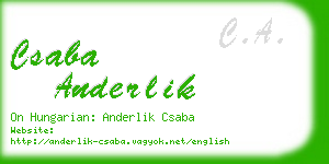 csaba anderlik business card